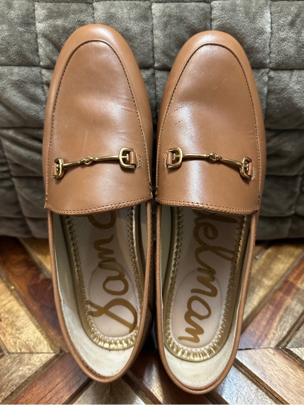 Sam Edelman women’s Tan Leather Bit Loafers